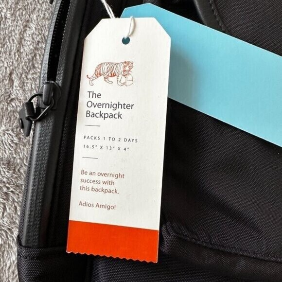 NWT Wool & Oak The Overnighter Backpack Black Nylon Travel Carry-On Wool and Oak - Picture 3 of 6